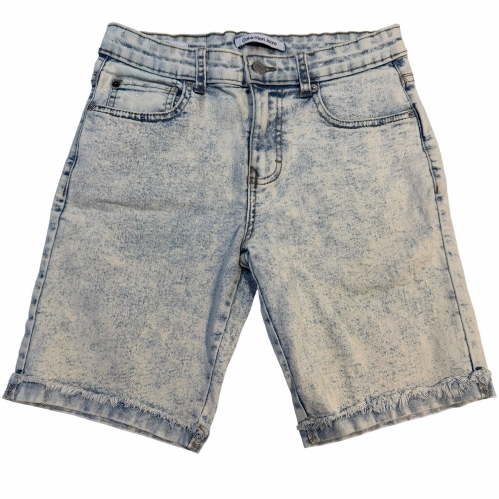 Calvin Klein Jeans Light Wash Denim Shorts Slim Girls Size 14 Adjustable Waist